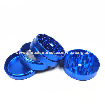 Buy Wholesale China Matte Blue Herb Grinder 4 Layer Herbal Tobacco