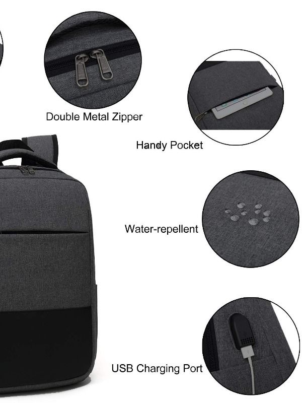 Laptop Backpack with USB Charging Port, Sunglass Bandage and Water