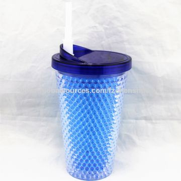 Buy Wholesale China Promotional Plastic Double Wall Water Bottle Ice  Tumbler Freezer Beer Glasses Keep Cold & Double Wall Water Bottle Ice  Tumbler Beer Mug at USD 1.2