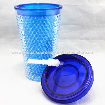 Buy Wholesale China Promotional Plastic Double Wall Water Bottle Ice  Tumbler Freezer Beer Glasses Keep Cold & Double Wall Water Bottle Ice  Tumbler Beer Mug at USD 1.2