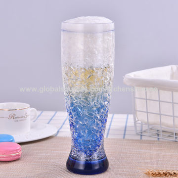 Buy Wholesale China Promotional Plastic Double Wall Water Bottle Ice  Tumbler Freezer Beer Glasses Keep Cold & Double Wall Water Bottle Ice  Tumbler Beer Mug at USD 1.2