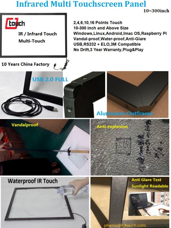 China Infrared touchscreen 15''17''19'' elo 3m free drive compatible ...