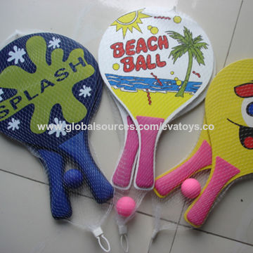 China2015 eco-friendly material wooden beach racket ball game set, unit ...