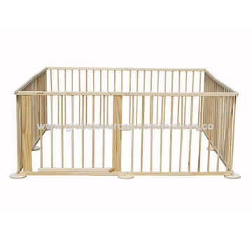 wooden playpen with gate