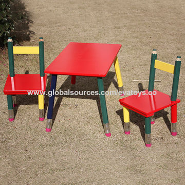 China 2015 Folding Kid S Pencil Wooden Table And Chairs Set Mdf