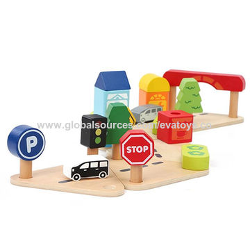 China Hot Sale Children S Pretend Play Wooden Garage Toys Unit