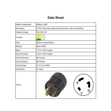 china wiring device locking plug, nema l6 30p 30a 125 250v 30 amp 250 volt plug wiring diagram nema l6 30p plug 3 wire 30 amps male