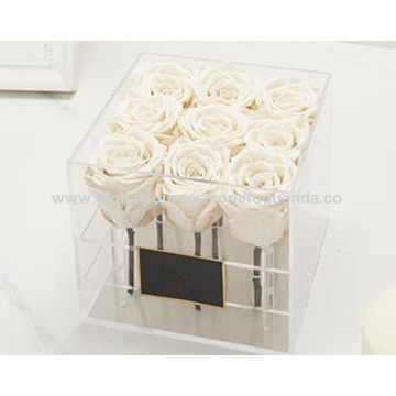 China Customize Plexiglass Rose Flower Box Plastic Acrylic Pmma