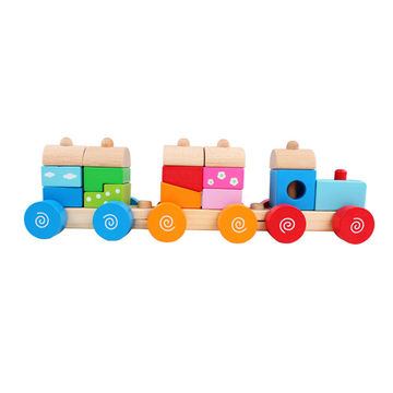 Push Pull Train Set Wooden pull and push train toy for kids, EN 71 test report, measures 34 ...