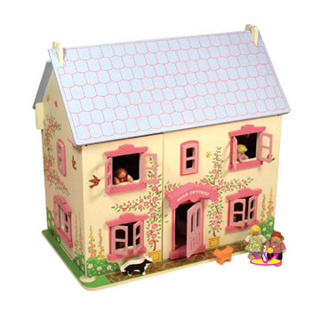 China Hot Wooden Doll House Game Toy Rose Cottage Made Of Mdf