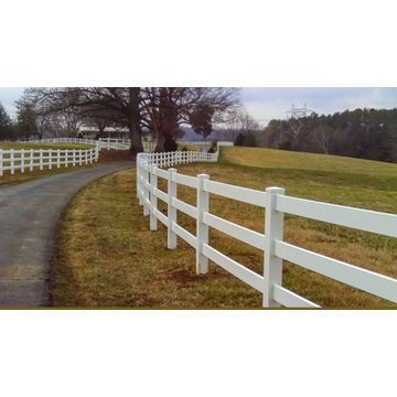 Garden Fencing X 5 1 2 In White Vinyl Ranch Fence Rail 2 Rail 3 Rail Fencing 1 1 2 In X 8 Ft Home Garden