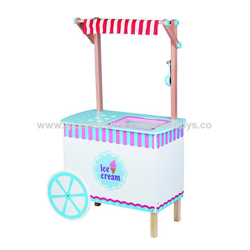 wooden ice cream cart