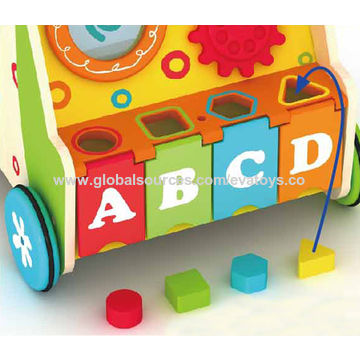 wooden block walker trolley