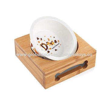 China New Hottest Pet Feeder Water Food Wooden 3 Bowl Cat Feeder
