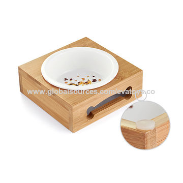 China New Hottest Pet Feeder Water Food Wooden 3 Bowl Cat Feeder