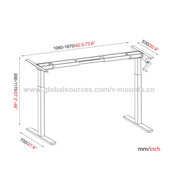 China Manual Hand Crank Adjustable Sit Stand Standing Desk Frame