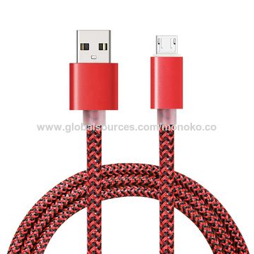 3 trenzados coloridos largos de alta calidad miden 10 pies de cable micro del Usb