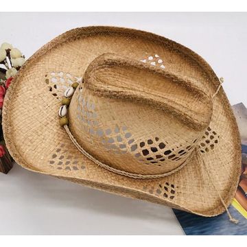 Chapéu de cowboy de palha por atacado - Chapéu de palha estilo cowboy para homens e mulheres