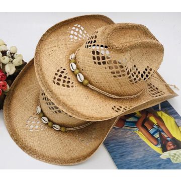 Chapéu de cowboy de palha por atacado - Chapéu de palha estilo cowboy para homens e mulheres