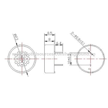 China PCB mount speaker , Pin type , diameter 23mm , SPL 85dB on Global ...