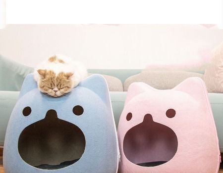 China Carex Felt Wool Cat House Natural Blue Pink Felt Cat Cave Cat Bed With Big Ear Gift For Cat Lovers On Global Sources Pet Furniture House Cat House Beds Cat Small Dog Bed