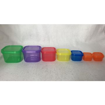 Portion Control Square Multi Color Container Set China Healthy Living BPA Free 7 Pieces Multi-color Color Coded Portion ...