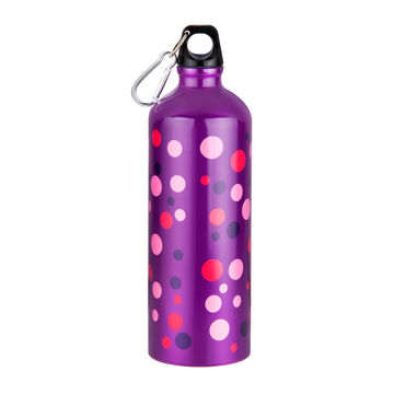 Botella de Agua de Aluminio con Tapa de Rosca de Boca Estrecha y Asa, Forma Cilíndrica