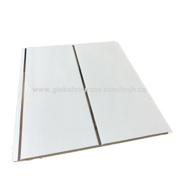 China 250mm White Color Middle Groove Silver Line Pvc