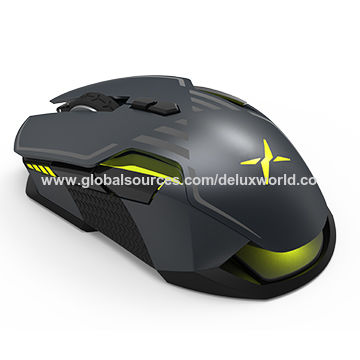 Delux M628 Gaming Maus PMW3389 Sensor Echte 16000DPI OMRON Schalter Beidhändiges Design für beide Hände - Optische Maus für E-Sport
