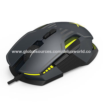 Delux M628 Gaming Maus PMW3389 Sensor Echte 16000DPI OMRON Schalter Beidhändiges Design für beide Hände - Optische Maus für E-Sport