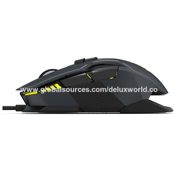 Delux M628 Gaming Maus PMW3389 Sensor Echte 16000DPI OMRON Schalter Beidhändiges Design für beide Hände - Optische Maus für E-Sport