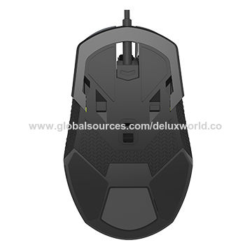 Delux M628 Gaming Maus PMW3389 Sensor Echte 16000DPI OMRON Schalter Beidhändiges Design für beide Hände - Optische Maus für E-Sport