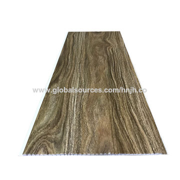 China Three Wave Tongue And Groove Wood Color Laminated Pvc Panel