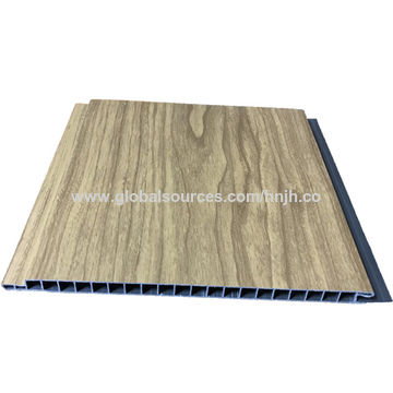 China Three Wave Tongue And Groove Wood Color Laminated Pvc Panel