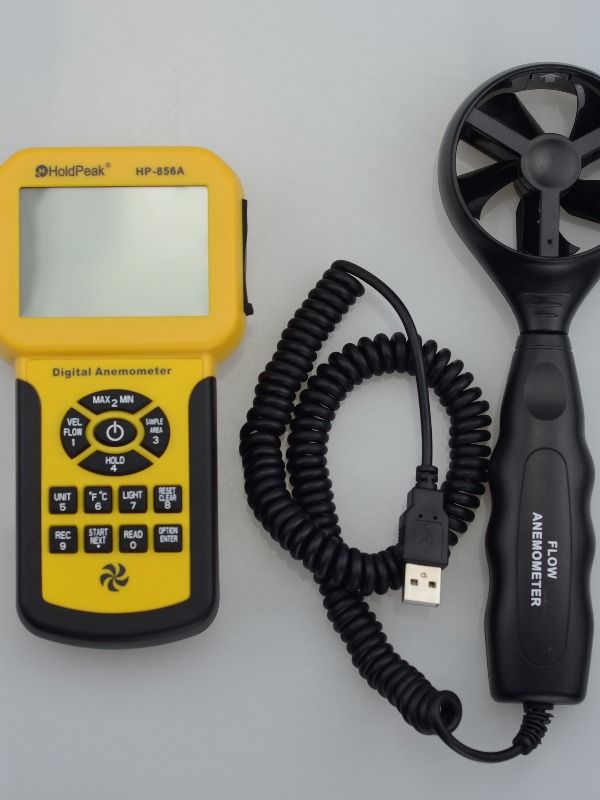 Details about   Digital Wind Speed Air Volume Meter Handheld Anemometer USB with Data Logger 