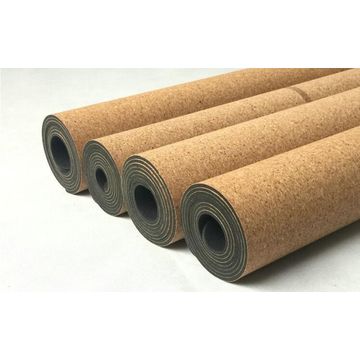 Tape la estera de la yoga con corcho, superficie natural de rubber+Cork, con y sin la impresión