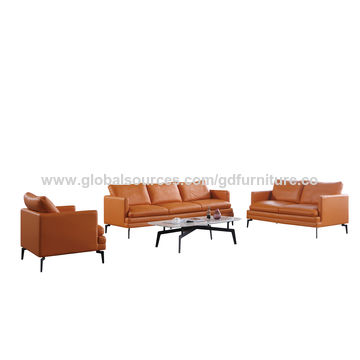 China High End Leather Sofa 1 2 3 Feather Sofa Eiderdown Sofa On