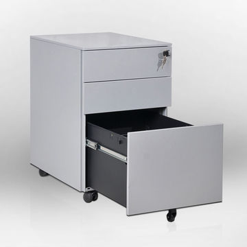 China Office File Storage Mobile Pedestal 3 Tier File Cabinet locks factory  and suppliers