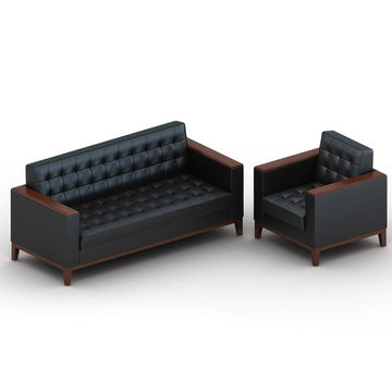 China Metal Frame Modern Black Style Leather Sectional Leather