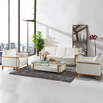 China Metal Frame Leather Sectional Sofas Used Waiting Room