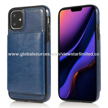 Caja superior del teléfono de la cartera del cuero de la PU del caballo loco del precio de fábrica para Iphone11,Iphone11 favorable