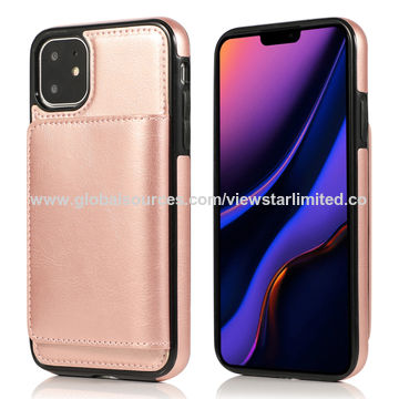 Caja superior del teléfono de la cartera del cuero de la PU del caballo loco del precio de fábrica para Iphone11,Iphone11 favorable