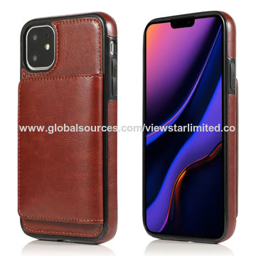 Caja superior del teléfono de la cartera del cuero de la PU del caballo loco del precio de fábrica para Iphone11,Iphone11 favorable