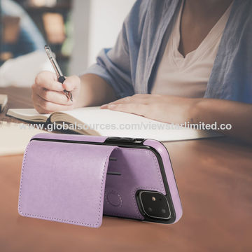 Caja superior del teléfono de la cartera del cuero de la PU del caballo loco del precio de fábrica para Iphone11,Iphone11 favorable