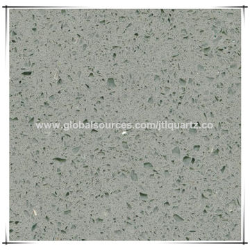 China Light Green Countertop Solid Surface Quartz Stone Slab On