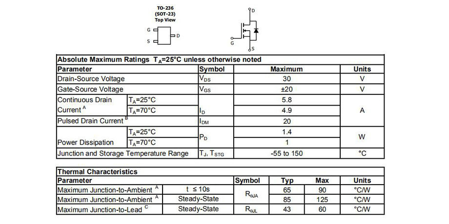 MOSFET SSOT-3 N-CH 30V 1000 pieces MOSFET SSOT-3 N-CH 30V 1000 pieces