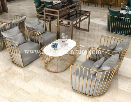Modern Desgin Metal Frame Hotel Iron Art Living Room Single Seat