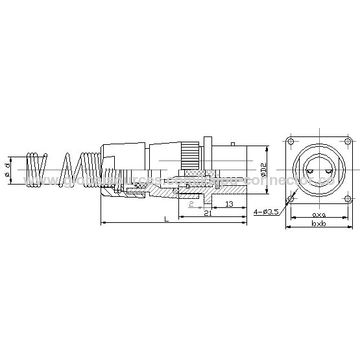 China Waterproof connector, FQN24 series, made of metal shell, can be ...