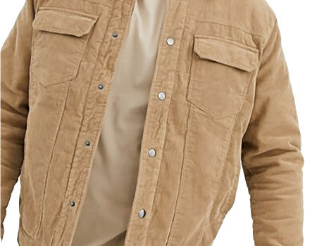 cotton borg lined cord trucker jacket