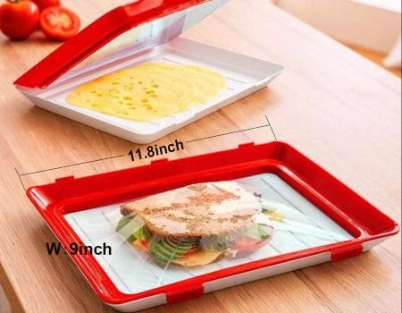 Buy Wholesale China Reusable Plastic Creative Food Fresh Storage Vacuum  Preservation Clever Serving Tray With Lid & Food Tray Plastic Preservation  Tray Kitchen Tools at USD 1.8